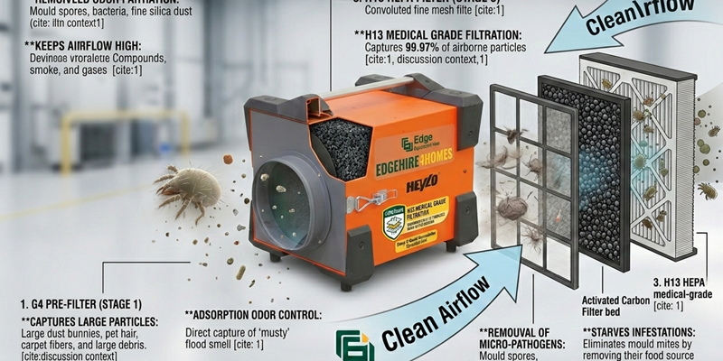 Hepa unit showing activated carbon filter