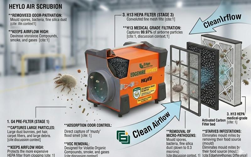 Hepa unit showing activated carbon filter