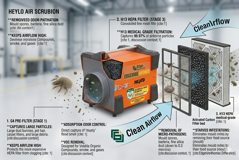 Hepa unit showing activated carbon filter